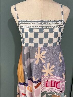 Multicolor Printed Spaghetti-Strap Summer Dress